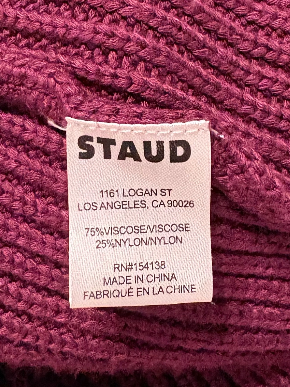 STAUD Benny Oversized  Turtleneck Knit Red Merlot Sweater - Picture 9 of 9
